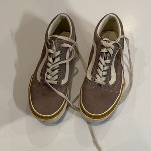 Vans Brown Canvas Sneakers with Cream Details